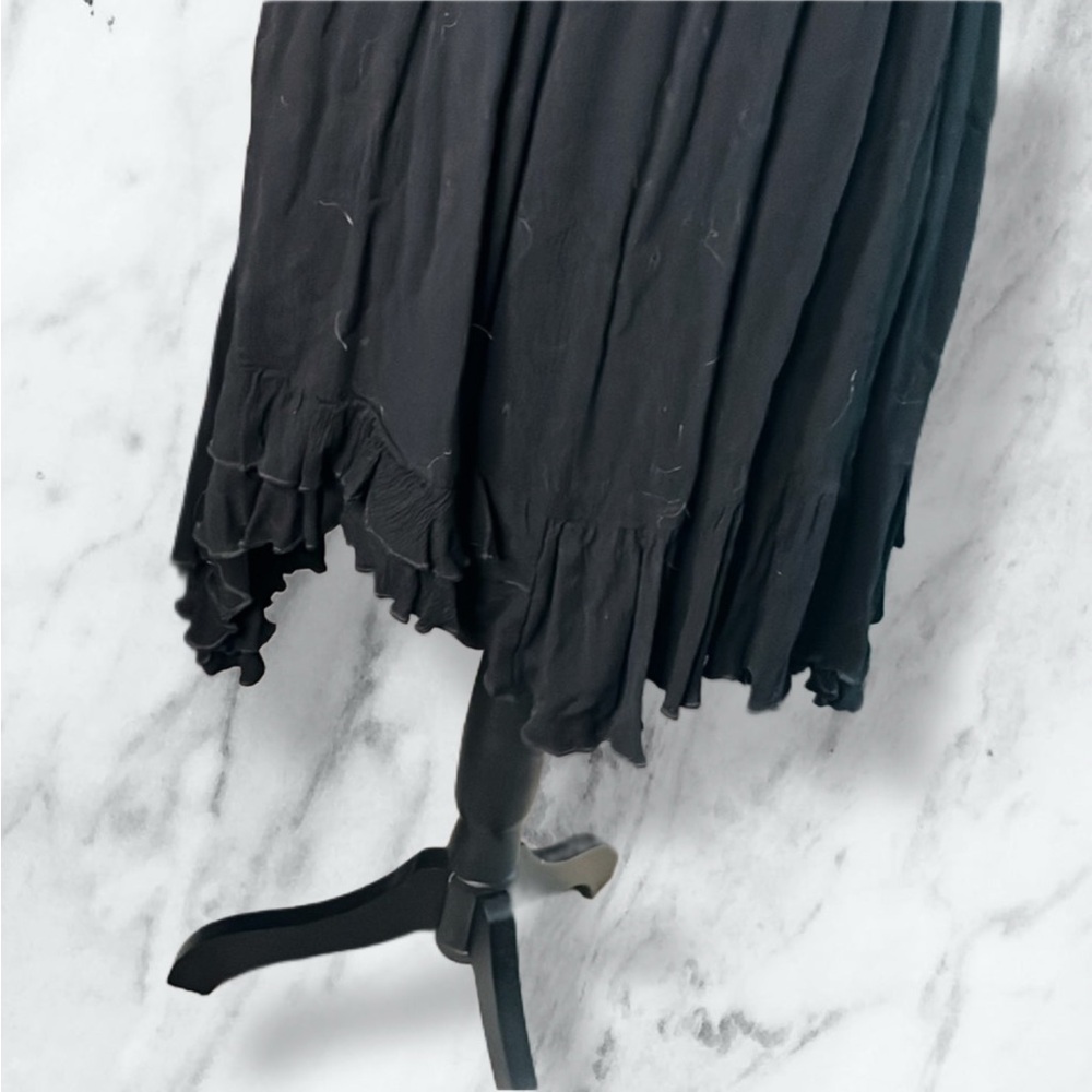 Black Lace Strappy Mini Dress with Asymmetrical Hem - Picture 12 of 16